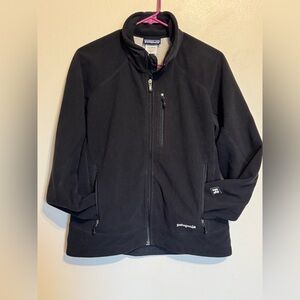 Patagonia Vintage Woman’s Black Polartec Full Zip Up Jacket SZ Large Made in USA